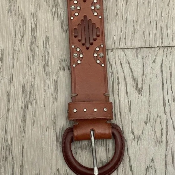 VINTAGE Abercrombie & Fitch genuine leather Studded Leather Belt New main image 10